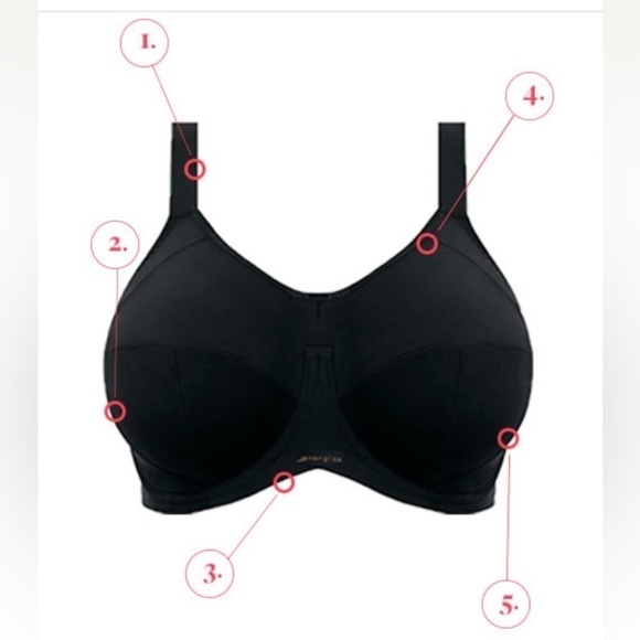 Elomi NWT Energise Black Sports Bra size 40DD Extra Support Sportsbra Plus Size - Picture 10 of 16